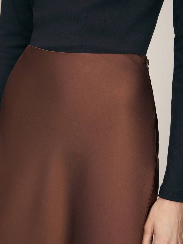 Minimalist Satin Slip Skirt