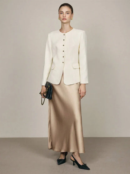 Minimalist Satin Slip Skirt