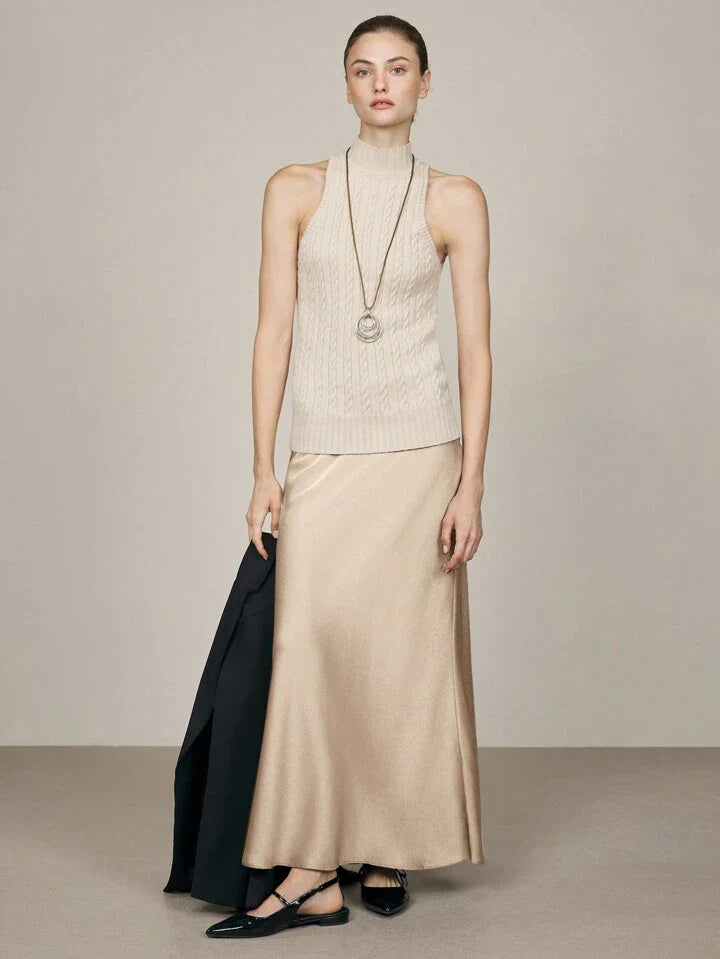 Minimalist Satin Slip Skirt