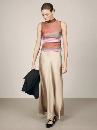 Minimalist Satin Slip Skirt