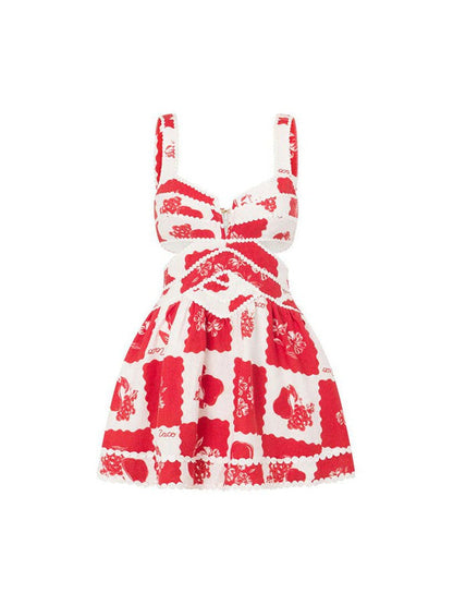 Pretty Lace Shoulder Strap Cutout Dress