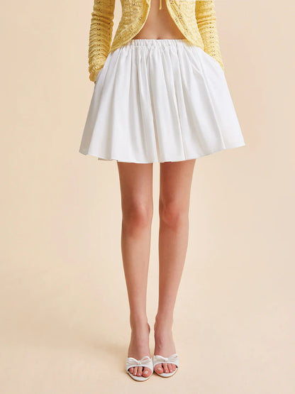 Effortless Chic Cotton Pleated Skirt