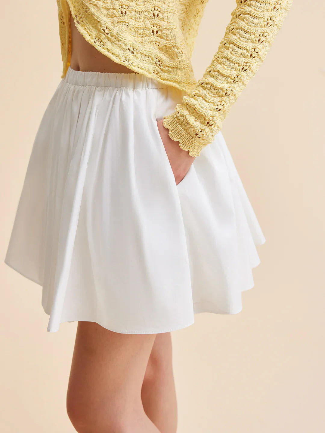 Effortless Chic Cotton Pleated Skirt