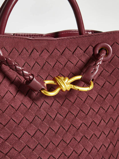 Always Chic Suede Woven Tote Bag