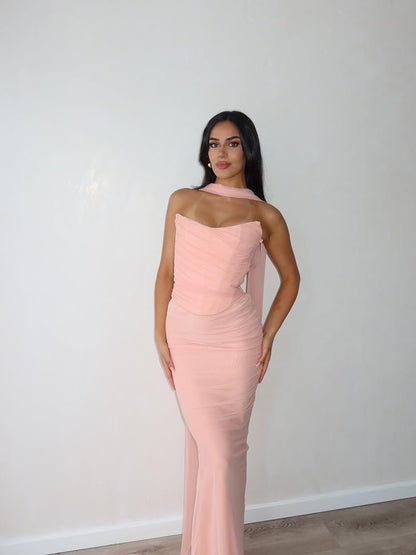 Tube Corset Top & Ruched Skirt Coord Set