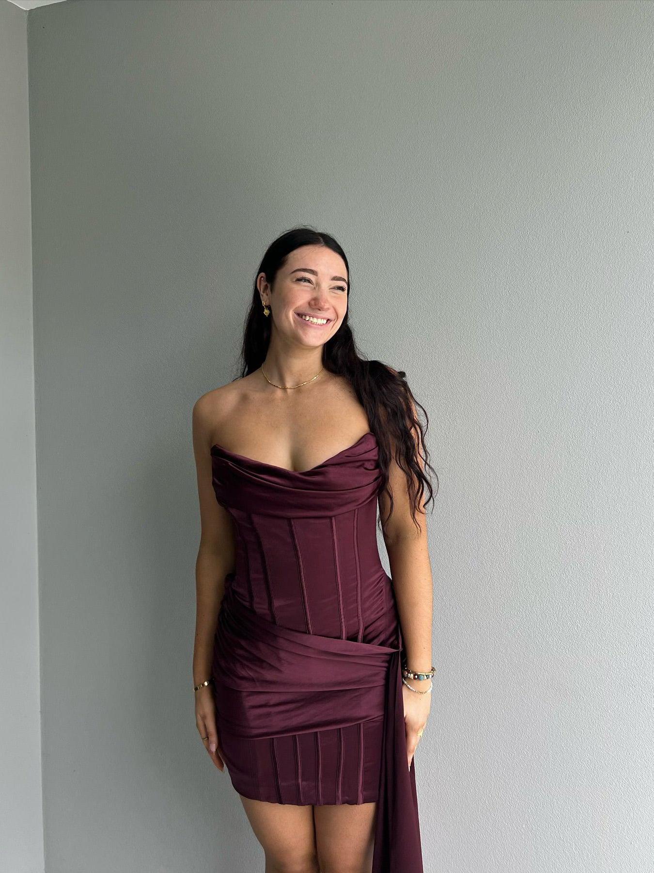 Bandeau Tube Ribbon Backless Bodycon Dress