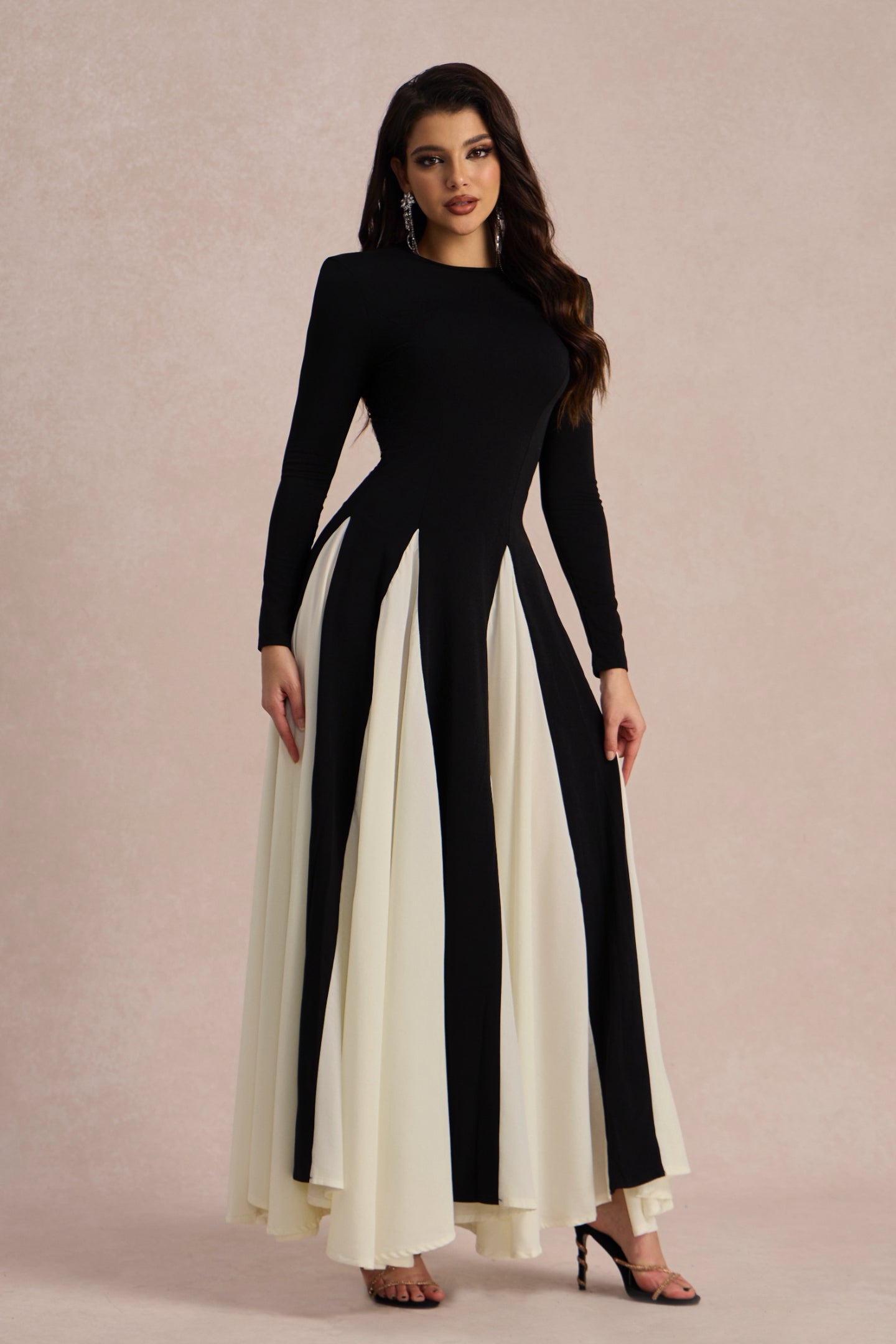 Heloise Color Block Long Sleeve Maxi Dress