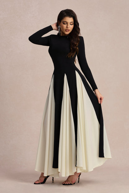 Heloise Color Block Long Sleeve Maxi Dress