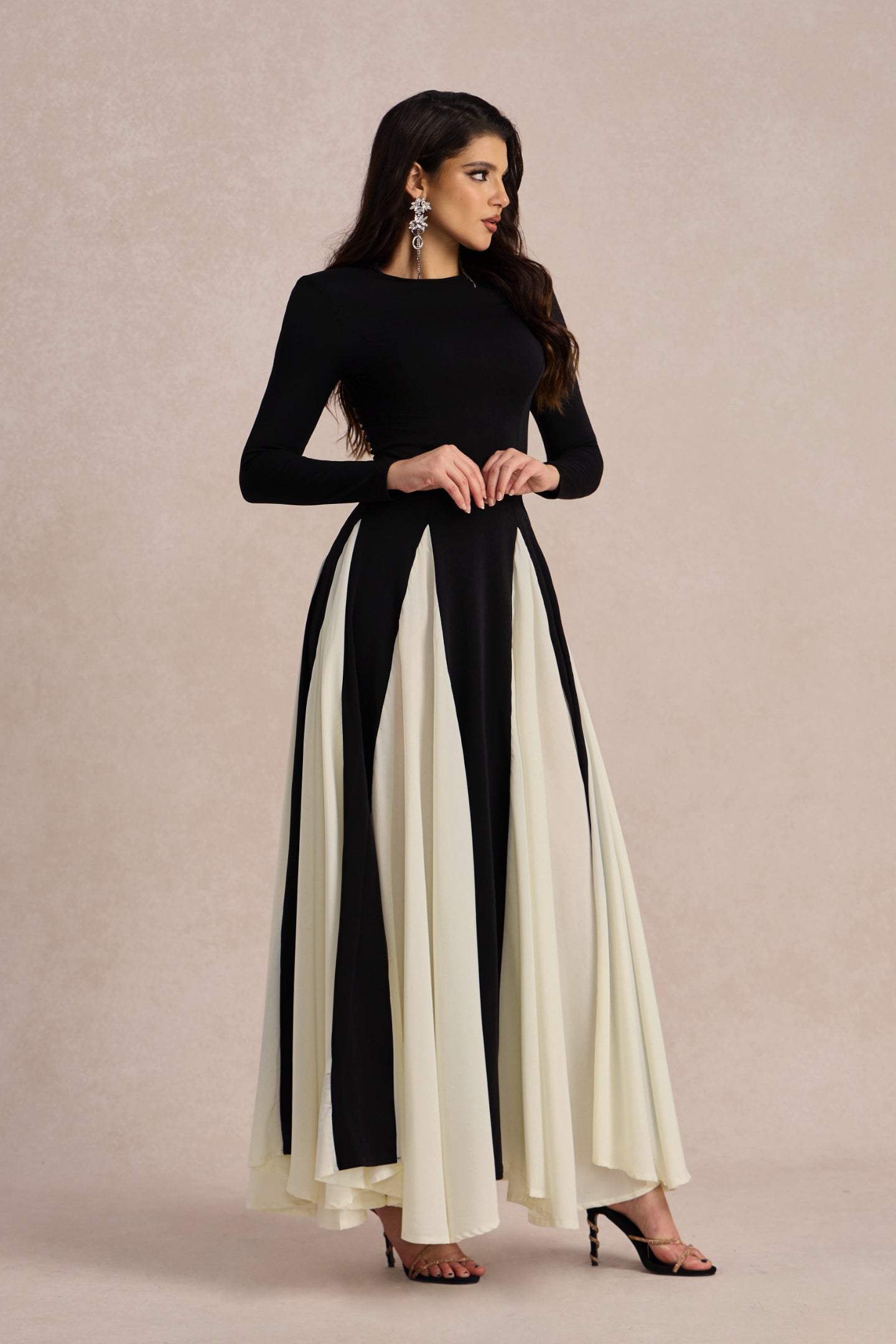Heloise Color Block Long Sleeve Maxi Dress