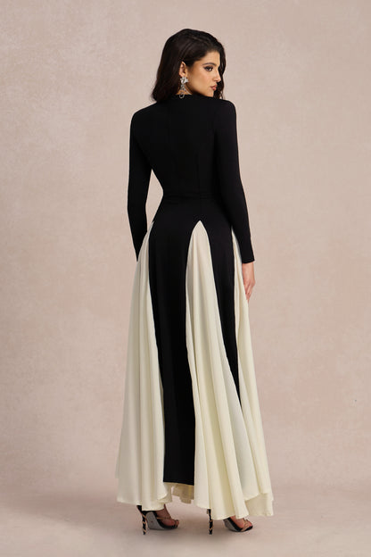 Heloise Color Block Long Sleeve Maxi Dress