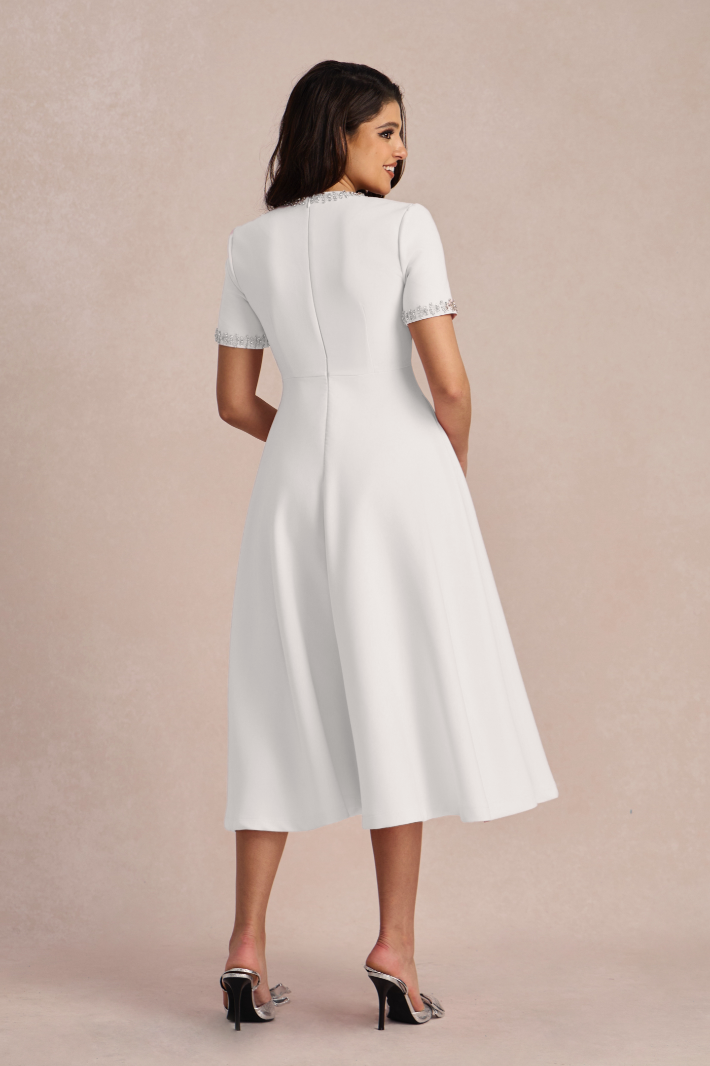 Zoe Bowknot Crystal-embellished Midi Dress