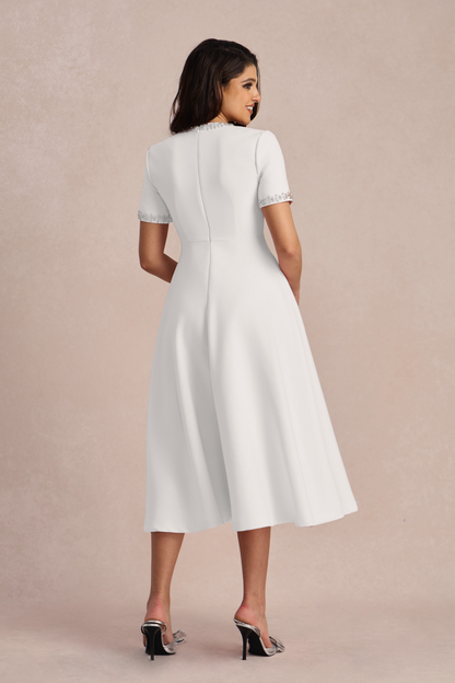 Zoe Bowknot Crystal-embellished Midi Dress