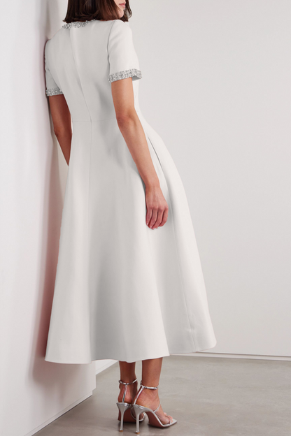 Zoe Bowknot Crystal-embellished Midi Dress