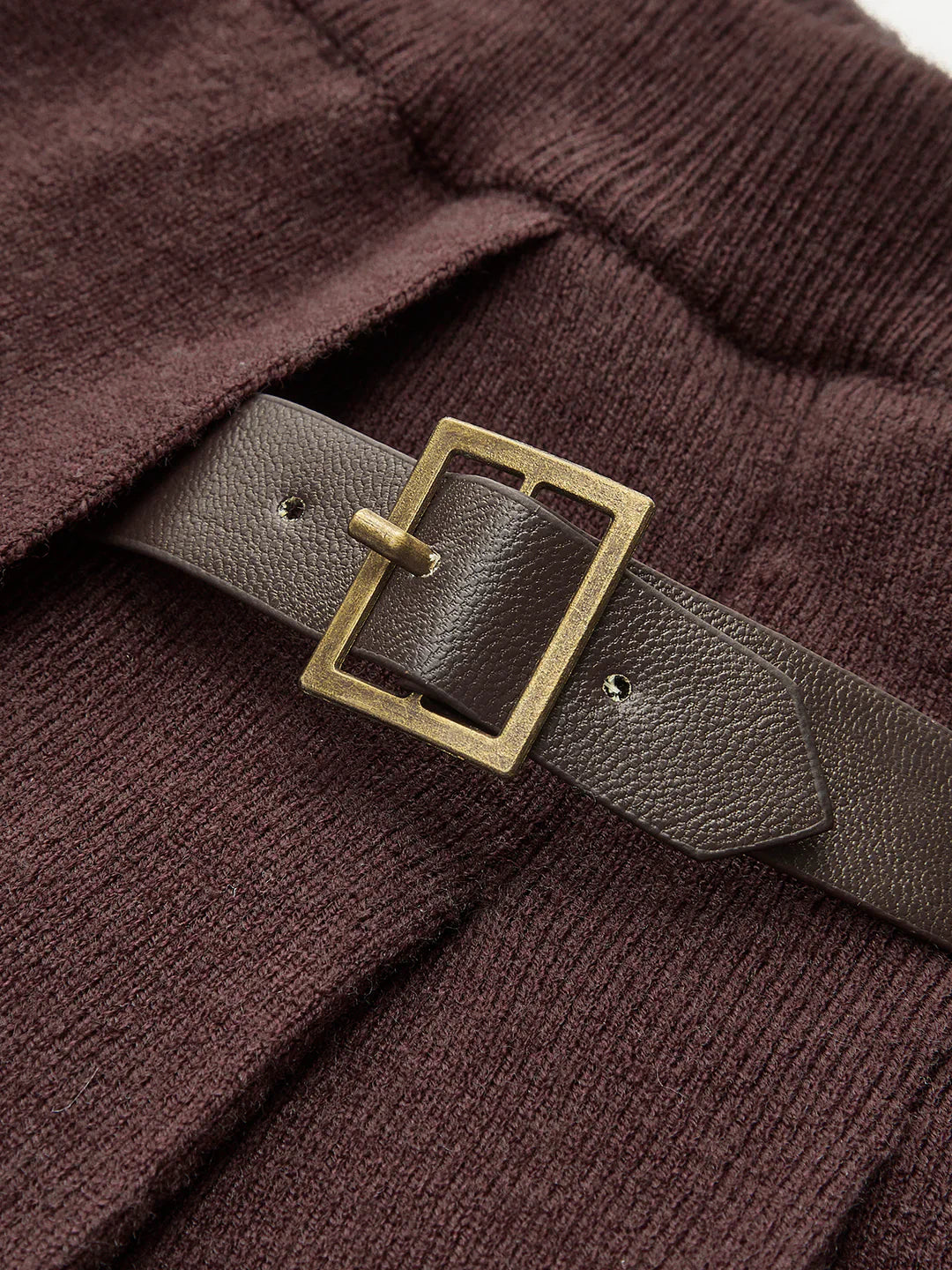 Slim Breasted Knitted Cardigan & Elastic Waist Pleated Skirt Matching Suit