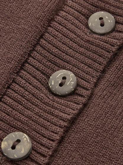 Slim Breasted Knitted Cardigan & Elastic Waist Pleated Skirt Matching Suit