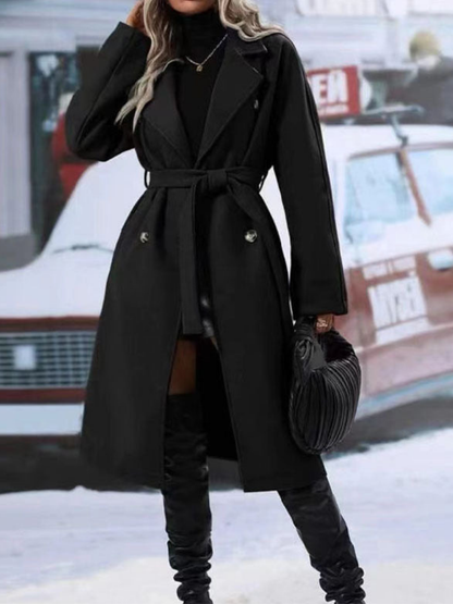 All-matching Lapel Double-breasted Trench Coat