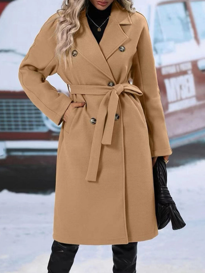 All-matching Lapel Double-breasted Trench Coat