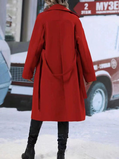 All-matching Lapel Double-breasted Trench Coat