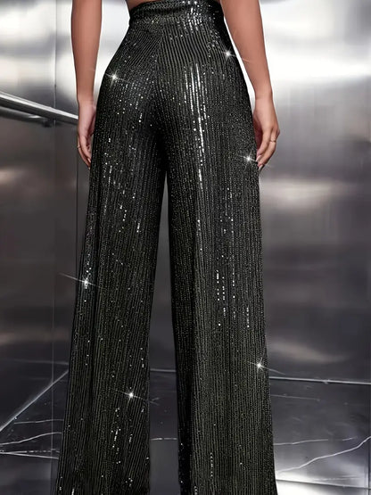 Always Chic Sequined Elegant Trousers