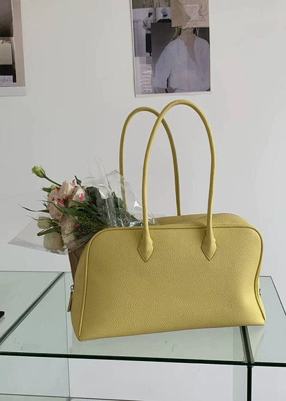 Solene - Structured Yellow Shoulder Bag
