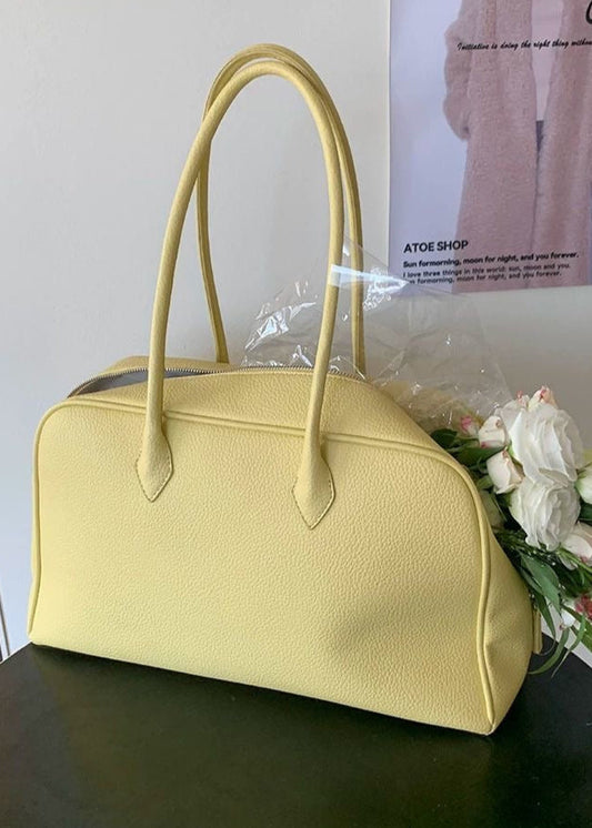 Solene - Structured Yellow Shoulder Bag