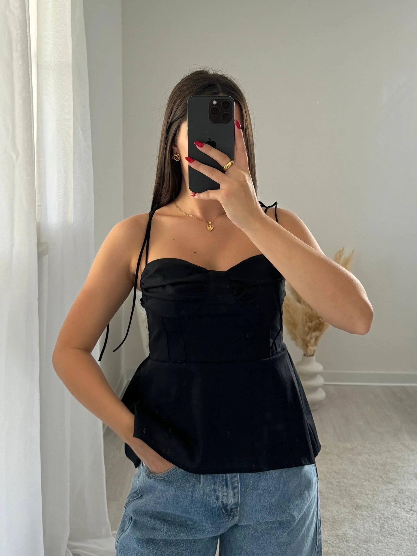 Alicia Tied Spaghetti Strap Corset Top