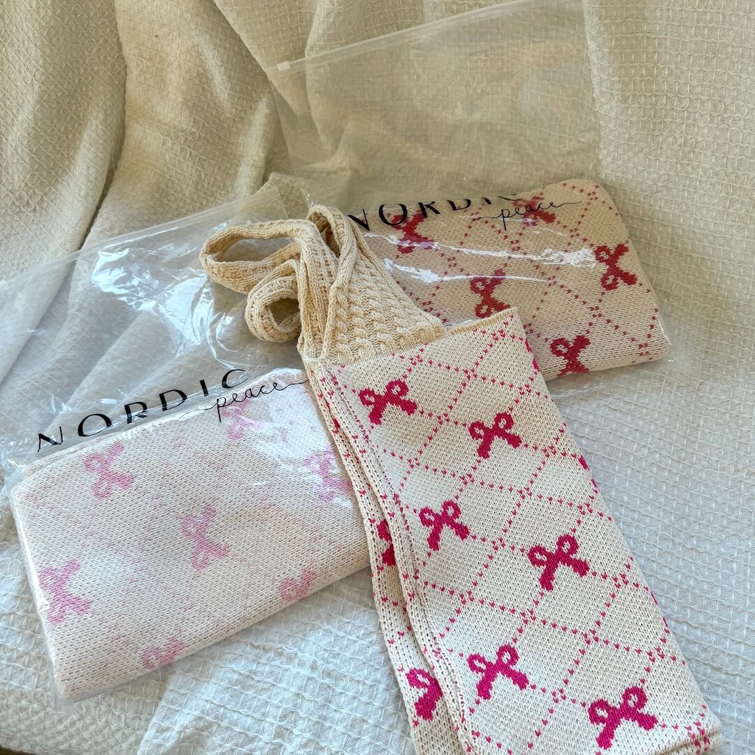 Bow Crochet Tote Bag