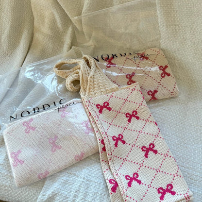 Bow Crochet Tote Bag
