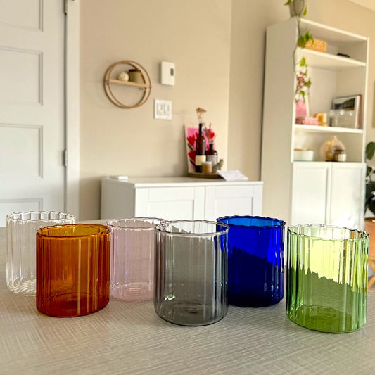 Colorful Vintage Glassware Cups