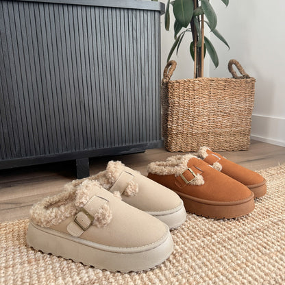 Buckle Platform Slippers