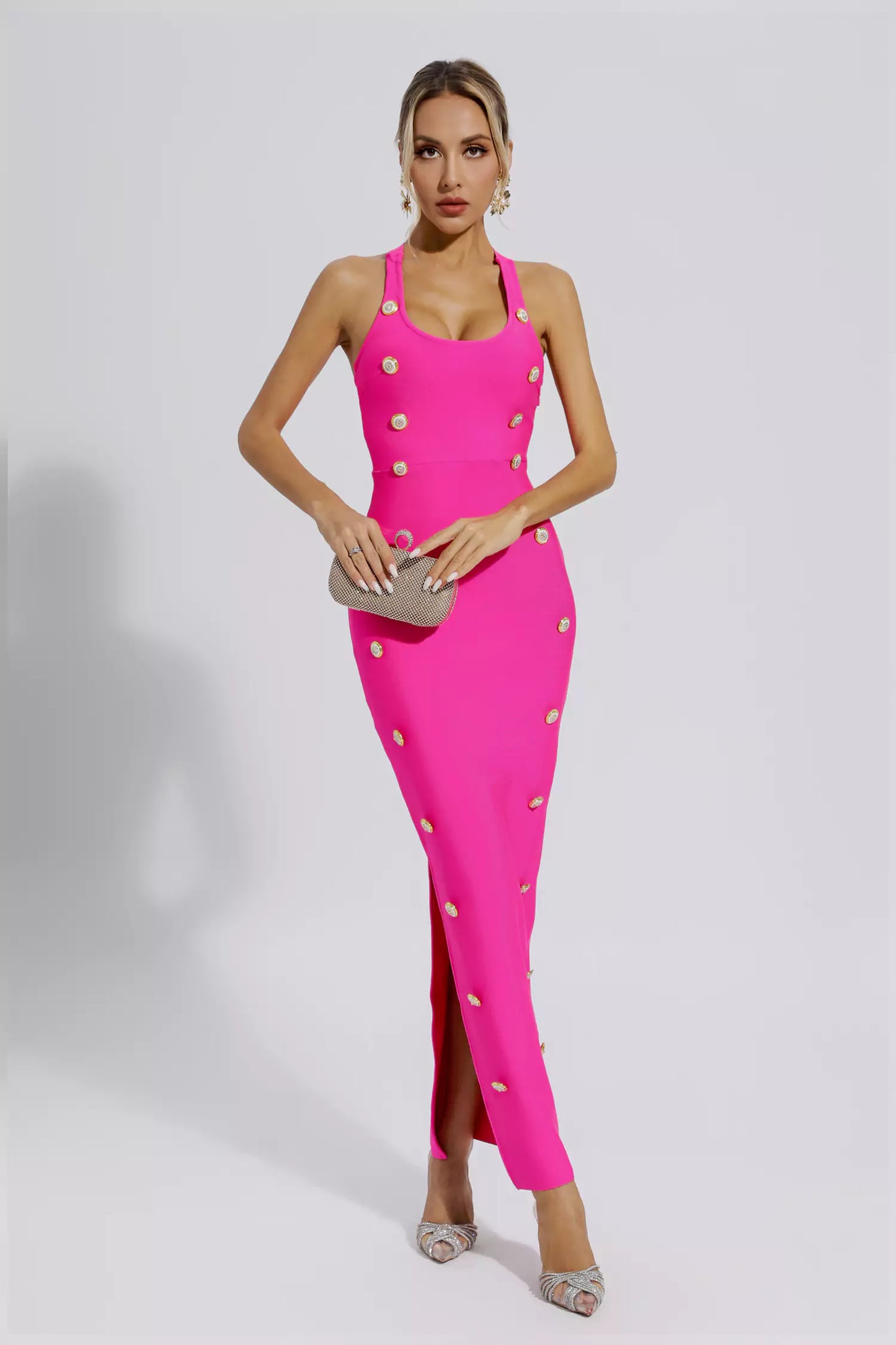 Imani Rose Red Bandage Maxi Dress