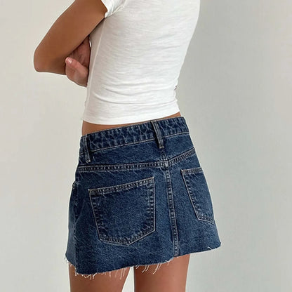 Denim Cargo Pocket Vintage Skirt