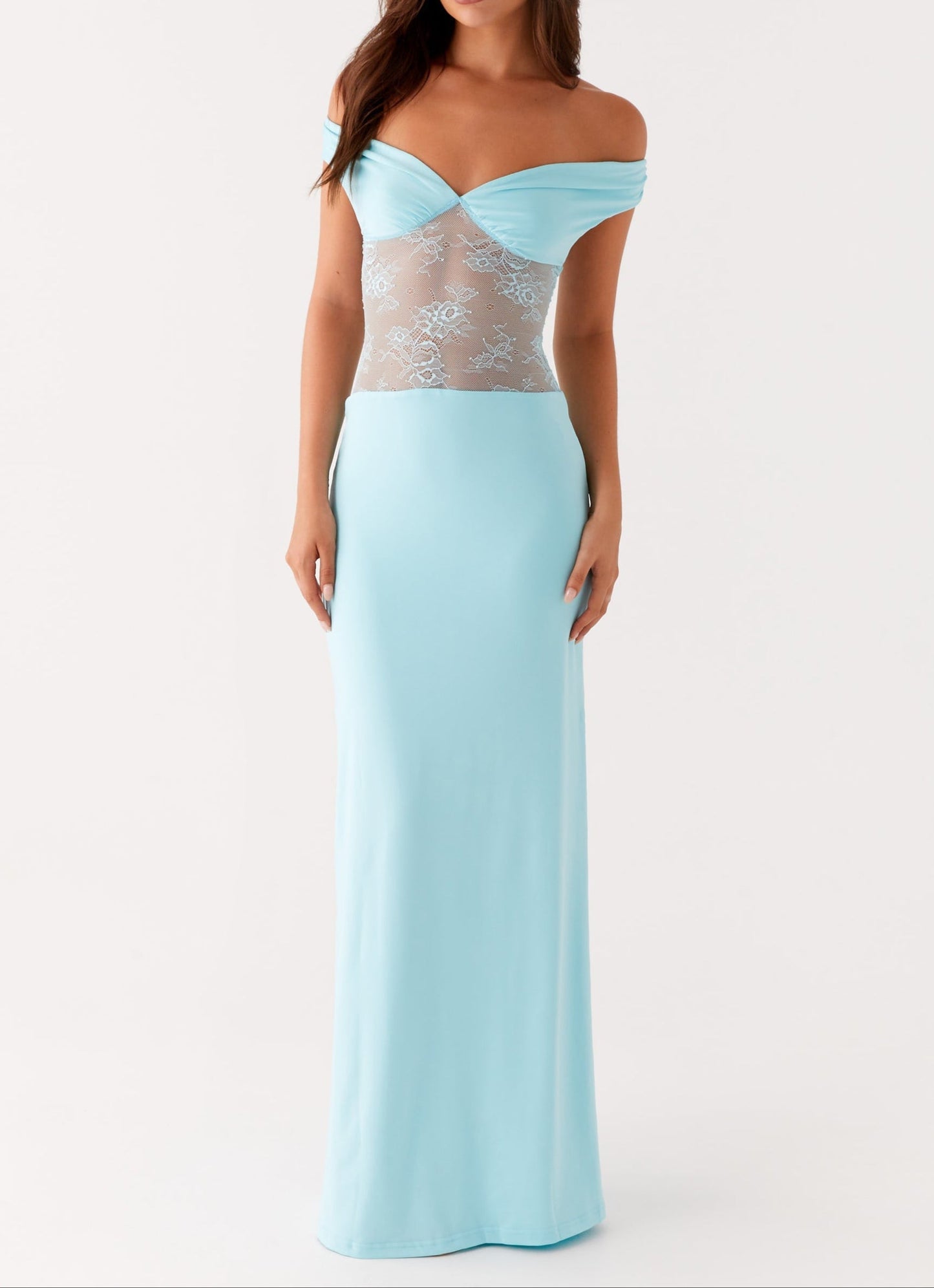 Michele Lace Maxi Dress - Turquoise
