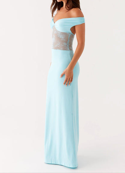 Michele Lace Maxi Dress - Turquoise