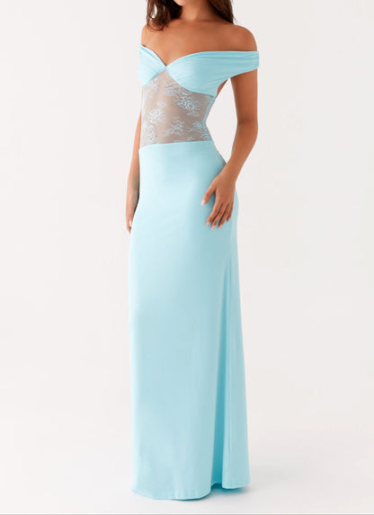 Michele Lace Maxi Dress - Turquoise