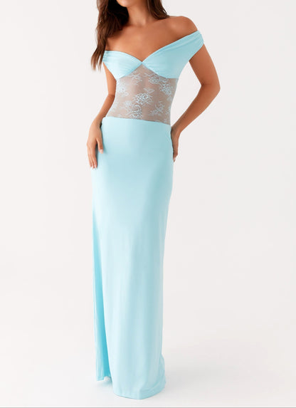 Michele Lace Maxi Dress - Turquoise