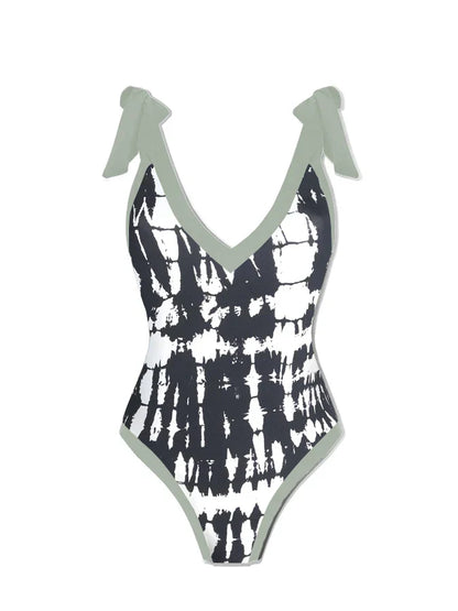 Ink Print Swimsuit Cover-up One Piece