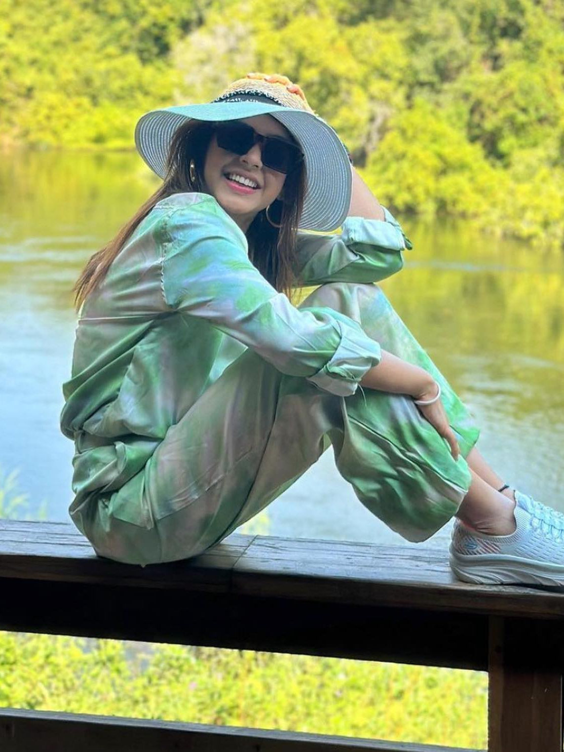 Green Tie Dye Shirt & Pants Coord Set