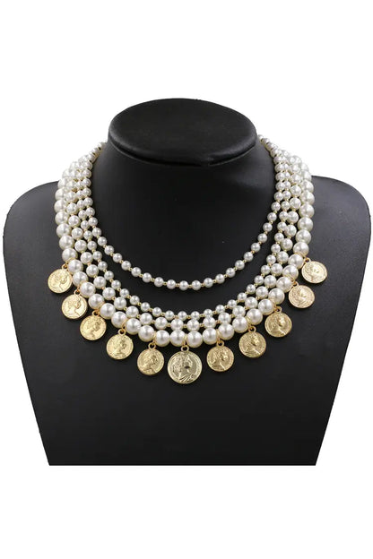 Isabel Pearl Gold Coin Necklace