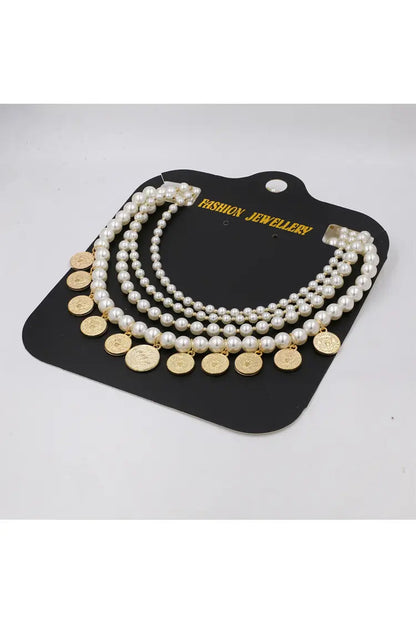 Isabel Pearl Gold Coin Necklace