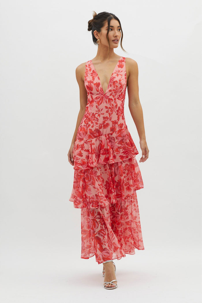 Isla | Strappy Ruffle Maxi Dress