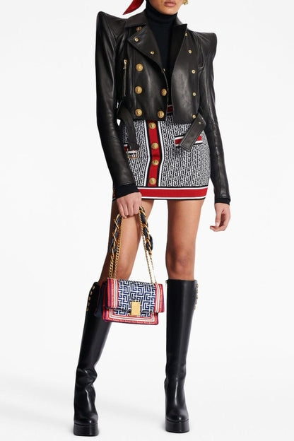 Izaiah Cropped Leather Jacket