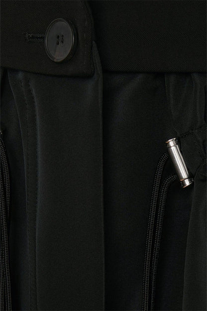 Drawstring Ruffle Hem Blazer Black