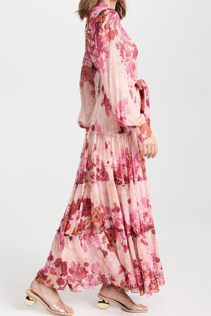 Floral Midi Sleeve Maxi Dress