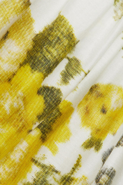 Floral Shirt Collar Single Breasted Midi Dress