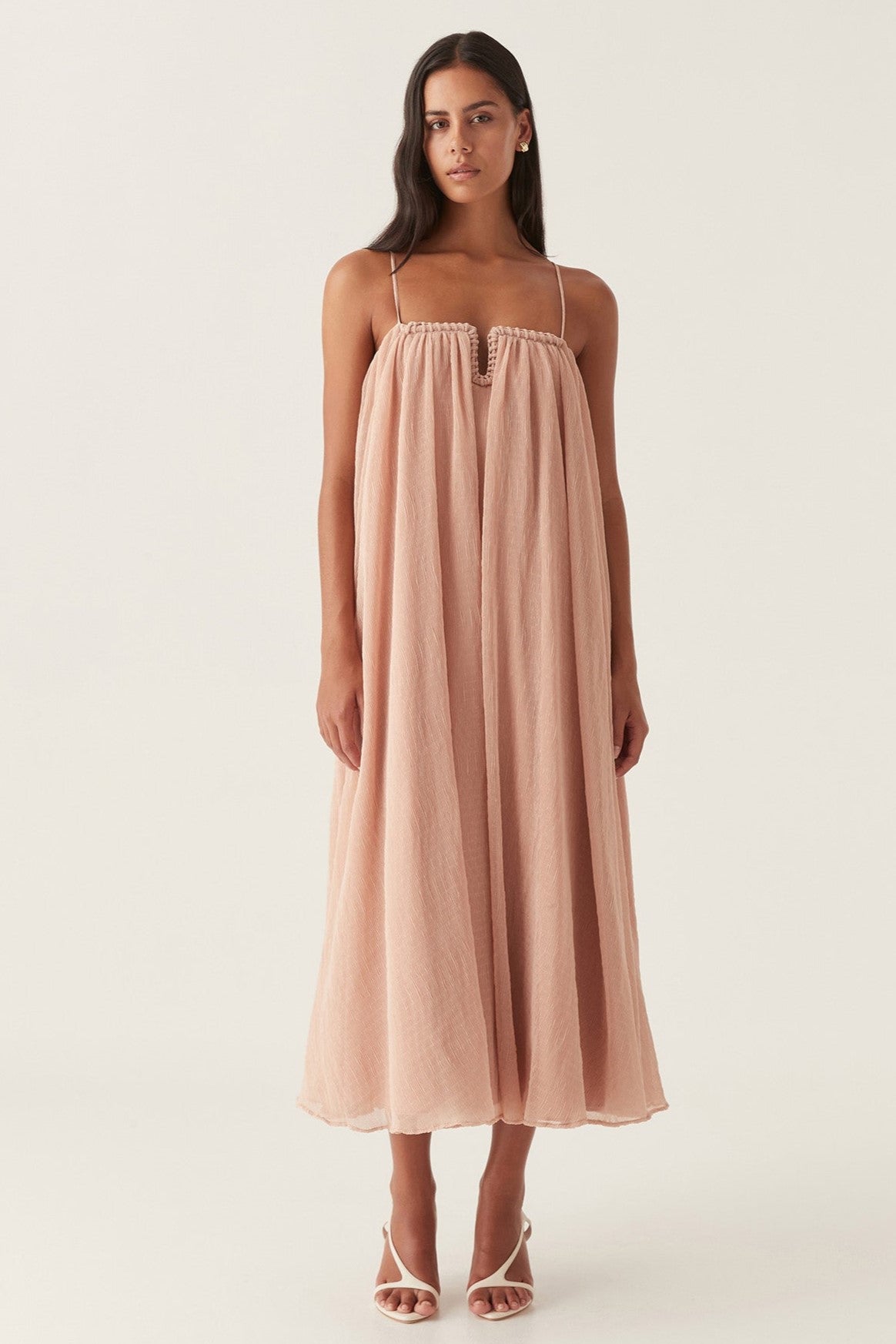 Sweetheart Backless Slip Midi Dress