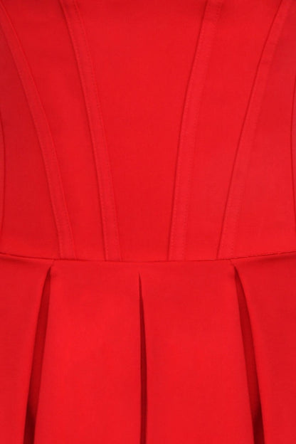 Solid Strapless Sweetheart Neck Midi Dress