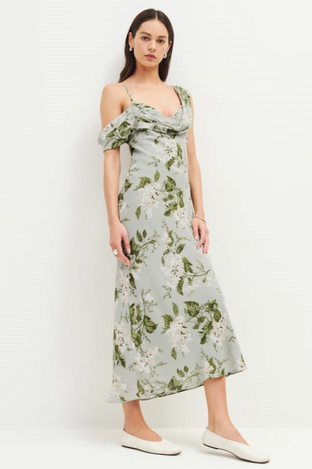 Floral Swing Collar Midi Dress