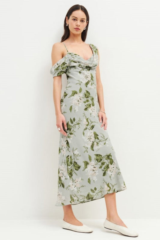 Floral Swing Collar Midi Dress