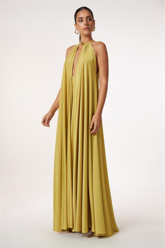 Lace Up Halter Neck Sleeveless Maxi Dress